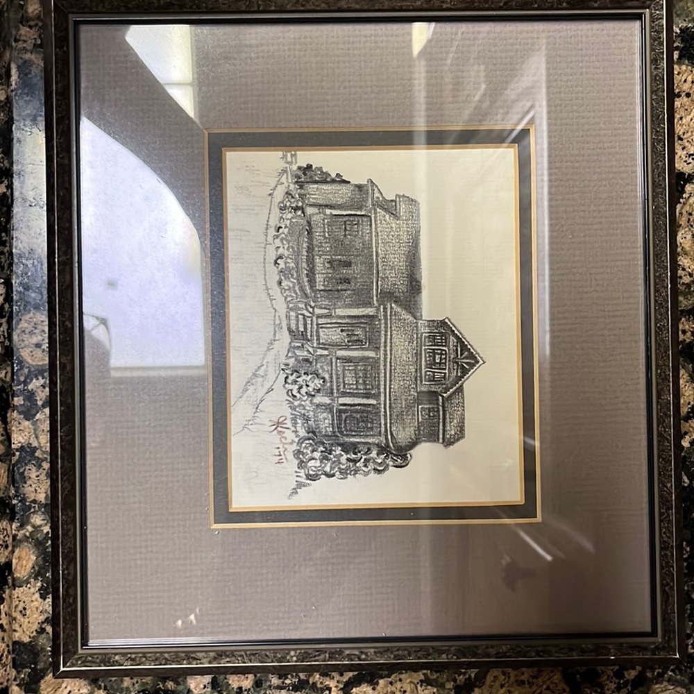 Framed pencil drawing 9’ x 9.5’